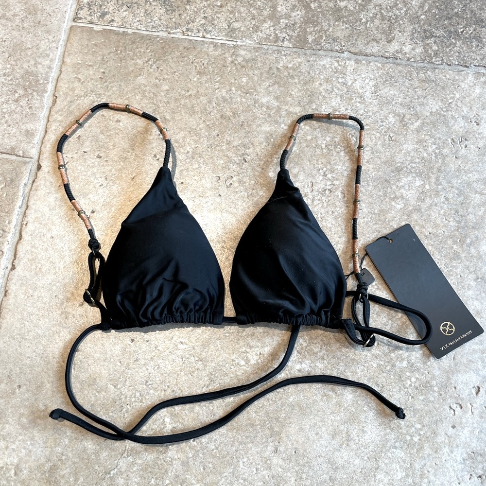 Vix Paula Hermanny Black Parallel triangle Bikini Top
